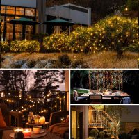4 Pack Solar String Lights Outdoor - 320LED 132FT Solar Fairy Lights Waterproof 8 Modes, Copper Wire Solar Powered Twinkle Lights for Outside Tree Garden Christmas Wedding Party Decor (Warm White) - Image 6