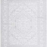 SAFAVIEH Adirondack Collection Area Rug - 8' x 10', Ivory & Silver, Oriental Medallion Design, Non-Shedding & Easy Care, Ideal for High Traffic Areas in Living Room, Bedroom (ADR108B) - Image 2