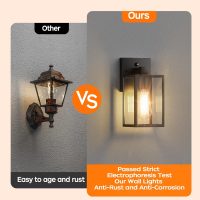 WIHTU Dusk to Dawn Outdoor Lighting Fixtures, Exterior Front Porch Light, Black Sensor Wall Sconce Lamp, Waterproof Wall Lantern, Anti Rust Outside Coach Lights for House, Doorway, Garage - Image 6
