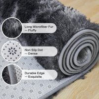 Andency Soft Area Rugs for Living Room Bedroom, 4x6 Non-Slip Fluffy Shag Carpet, Indoor Floor Fuzzy Shaggy Living Room Plush Rug for Kids Dorm Nursery Home Decor Aesthetic, Tie-Dyed Dark Grey - Image 6