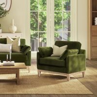 Jennifer Taylor Home Pasadena 36" Wide Modern Farmhouse Accent Arm Chair, Olive Green - Image 2