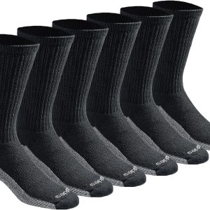 Dickies Men's Dri-Tech Original Moisture Control Crew Socks, Available in M-XXL (6, 12, 18 Pairs)