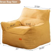 Bean Bag Chair with Filler, Bean Bag Sofa Chair with Tufted Soft Armrests Plush Lazy Sofa Comfy Chair,Large BeanBag Chair for Adults in Livingroom, Bedroom - Image 2