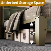 LIKIMIO King Bed Frame, Storage Headboard with Charging Station, Solid and Stable, Noise Free, No Box Spring Needed, Easy Assembly (Dark Green) - Image 4