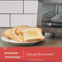 BLACK+DECKER 4-Slice Toaster Oven, TO1745SSG-1A, Even Toast, 4 Cooking Functions Bake, Broil, Toast and Keep Warm, Removable Crumb Tray, Timer - Image 3
