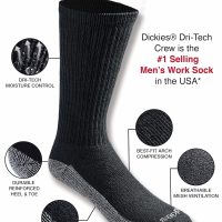 Dickies Men's Dri-Tech Original Moisture Control Crew Socks, Available in M-XXL (6, 12, 18 Pairs) - Image 3