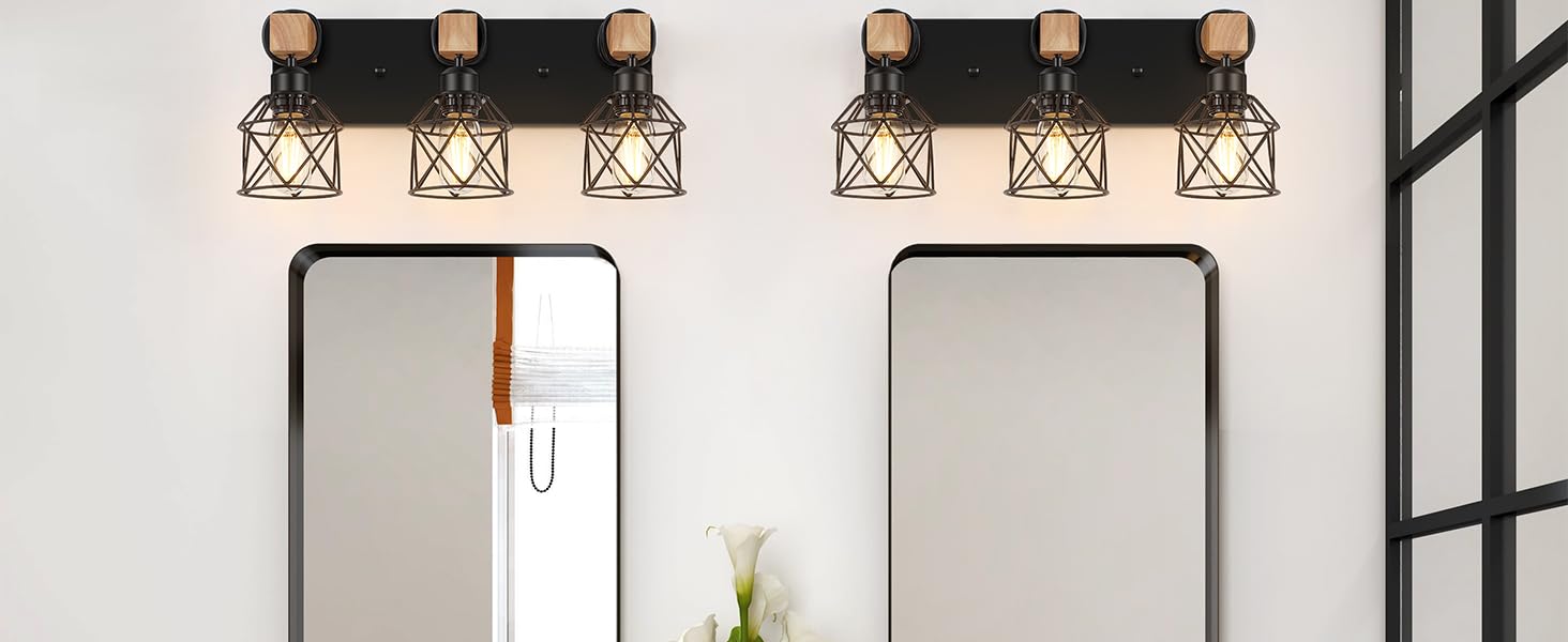  3- Light Farmhouse Bathroom Light Fixture