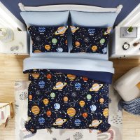 Twin Kids Comforter Set - 5 Pieces Twin Bedding Sets for Boys Girls Teen, Glow in The Dark Space Bed in A Bag with Sheets - Image 3