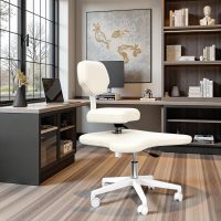 Cross Legged Office Chair with Wheels, Criss Desk Home Meditation, Yoga ADHD Ergonomic Kneeling with Lumbar Support and Adjustable Height Stool - Image 2