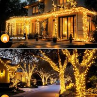 Brightown 2 Pack Solar String Lights for Outside, 92Ft 240 LED Solar Lights Outdoor Waterproof with 8 Modes, Solar Outdoor String Light for Patio Yard Tree Garden Party Decorations, Warm White - Image 2