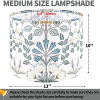 GOSO 2pcs Medium Lampshade Polyester Fiber Printing Plants Drum Lamp Shade For TableLamp,Floor Lamps,Diy Pendant Light,Wall Hanging,Spider Fitter 13 "Top x 13" Bottom x 10 "High, Assembly Required - Image 2