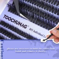Fluff Lash Clusters 60D+80D Thick Eyelash Clusters D Curly Wispy Individual Lashes 10-18mm Cluster Eyelash Extensions 280pcs False Eyelashes DIY Flat Lash Extension by TOOCHUNAG - Image 4