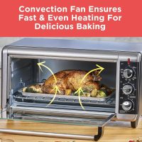BLACK+DECKER 8-Slice Extra Wide Convection Toaster Oven, Fits 9"x13" Oven Pans and 12" Pizza, Bake, Toast, Broil, and Keep Warm Functions, Countertop Compact Design with Stainless Steel Finish - Image 4