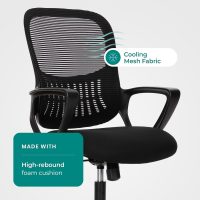 SMUG Office Computer Desk Chair, Ergonomic Mid-Back Mesh Rolling Work Swivel Task Chairs with Wheels, Comfortable Lumbar Support, Comfy Arms for Home, Bedroom, Study, Dorm, Student, Adults - Image 5
