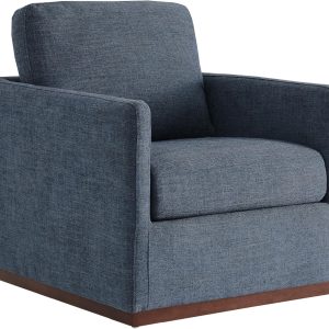 CHITA Swivel Accent Chair, FSC Certified Mid Century Modern Arm Chair for Living Room and Bedroom, Fully Assembled, Blue