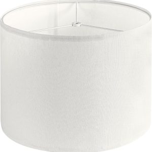 Linen Drum Lamp Shade - Heather White - 13" x 13" x 10" - Easy Installation & Versatile Home Decor | Round Shade for Table & Desk Lamps - ASSEMBLY REQUIRED