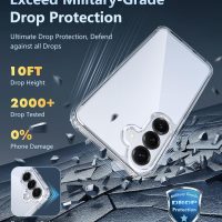 FNTCASE for Samsung Galaxy S25-Plus Case: Military Grade Drop Protection Anti Yellowing Cell Phone Cover - Rugged Shockproof Protective Bumper Transparent Cases - Image 3