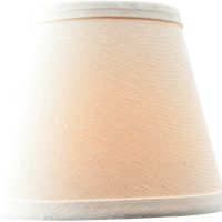 Small Lamp Shade Set of 6 Chandelier Shades 3" X 6" X 5" White Linen Lampshade Clip-On Bulb - Image 5