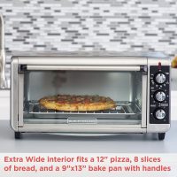 BLACK+DECKER 8-Slice Extra Wide Convection Toaster Oven, Fits 9"x13" Oven Pans and 12" Pizza, Bake, Toast, Broil, and Keep Warm Functions, Countertop Compact Design with Stainless Steel Finish - Image 11