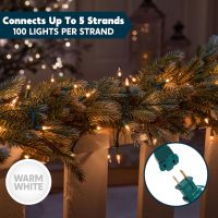 Joiedomi Clear Christmas String Lights Indoor,100 Count Mini Warm White Fairy Light,21.4 FT Lighting Decor for Patio Dorm Classroom Bedroom Holiday Wedding Party Garland Birthday Festival,Green Wire - Image 3