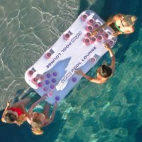 GoPong Pool Lounge Beer Pong Inflatable with Social Floating, White - Image 3