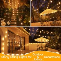 Ollny 100FT Outdoor String Lights, Waterproof Connectable Shatterproof Outside Light with 50 Edison + 3 Spare LED Bulbs Plug in, Patio Lights for Indoor Balcony Porch Camping Deck - Image 6