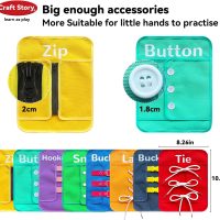 Craftstory Toddlers Montessori Toys Busy-Board for 3 4 5 Year Boy Girl Gifts Sensory Basic-Life-Kills Shoe-Tying Practice for Kids, Buckle Zip Lacing Travel Toy Birthday - Image 5