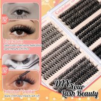 Calphdiar Eyelash Clusters 30D+40D+50D+60D+80D+100D Lash Clusters Wispy Individual Lashes 476PCS D-curly Lash Extension 10-16MM Natural Lashes Clusters DIY Cluster Eyelash Extensions for Beginners - Image 7