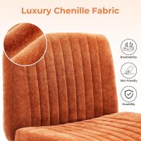 Convertible Base Criss Cross Chair with Pocket Springs & Thicker and Wider Cushions, Armless Legged Office Chair Relieves Back Pain, Swivel Vanity Chair for Living Room/Office, (Orange) - Image 8