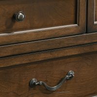 Roundhill Furniture Maderne Traditional Wood Panel Bed with Dresser, Mirror, Two Nightstands, Chest, King, Antique Walnut Finish - Image 9