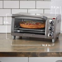 BLACK+DECKER 4-Slice Toaster Oven, TO1745SSG-1A, Even Toast, 4 Cooking Functions Bake, Broil, Toast and Keep Warm, Removable Crumb Tray, Timer - Image 7