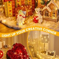 Minetom Fairy Lights with Remote, 66 Feet 200 Led Firefly String Lights Plug in for Bedroom Home Wall Ceiling Christmas Tree Wreath Craft Wedding Party Indoor Outdoor Decoration, Warm White - Image 6