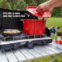 Coleman Triton+ 2-Burner Propane Camping Stove with InstaStart Ignition, Portable Camping Cooktop with 2 Adjustable Burners & Wind Guards, 22,000 BTUs of Power for Camping, Tailgating, Grilling - Image 7