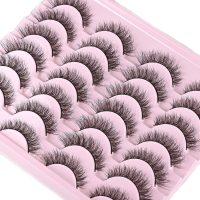 FARRED Natural Lashes Short Eyelashes Wispy False Mink Lash Pack 14 Pair Natural Look Fluffy Cat Eye Strip Eyelash Small Fake Lashes Full Pestañas Sets for MUA and Beginners Daily Makeup (F1 | 8-14mm) - Image 7