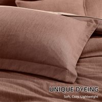 Monbix Queen Comforter Set - 7 Pieces Cationic Dyeing Terracotta Bed in a Bag Queen Bedding Sets with Comforter, Sheets, Pillowcases & Shams, Reversible Bedding Comforters Sets - Image 6
