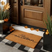 THEODORE MAGNUS Fall Door Mat - Welcome Mat for Front Door with Non-Slip Backing - Durable Doormat - Perfect for Outside Entrance and Entryway Matt - Outdoor/Indoor - Hello Autumn - 17" x 30" - Image 2