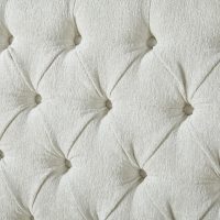 AMERLIFE Queen Size Platform Bed Frame, Chenille Upholstered Sleigh Bed with Scroll Wingback Headboard & Footboard/Button Tufted/No Box Spring Required/Cream - Image 4