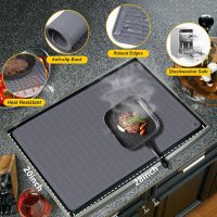 Stove Top Cover for Electric Stove, Stove Cover 28x20inch, Heat Resistant Stove Top Mat, Silicone Stove Mat for Glass Top Stove, Dish Drying Mat for Kitchen (Black, XL) - Image 2