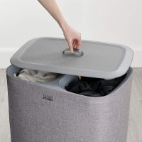 Joseph Joseph Tota 90 liter/23.8 gallon Laundry Hamper Separation Basket with lid, 2 Removable Washing Bags with Handles - Gray - Image 6