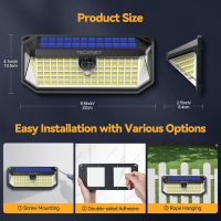 TECKNET 416 LED Solar Lights Outdoor Waterproof, 300° Angle & 3 Lighting Modes Motion Sensor Outdoor Lights, 2 Pack Security Solar Flood Lights IP66 for Fence Front Door Yard Deck Garden Garage - Image 7