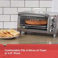 BLACK+DECKER 4-Slice Toaster Oven, TO1745SSG-1A, Even Toast, 4 Cooking Functions Bake, Broil, Toast and Keep Warm, Removable Crumb Tray, Timer - Image 5