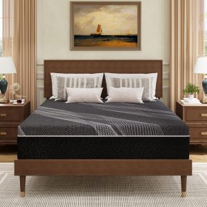 King Mattress 12 Inch Charcoal Memory Foam in a Box, CertiPUR-US Certified, Fiberglass Free, Gel Double Mattress, Made in The USA of US Foam, 80" × 76" × 12", Medium