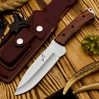 Azmera Bushcraft Hunting Knife with Fire Starter, Stainless Steel Fixed Blade Survival Knife,Handmade Knife with Leather Sheath, Outdoor Knife, Camping Knife - Image 6