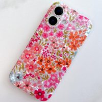 Qokey Compatible for iPhone 16 Case 6.1",Cute Garden Flowers Design for Women Shell Pattern Soft Bumper Lightweight Slim Fit TPU Shockproof Non-Yellowing Phone Cover for iPhone 16, Pink Floral - Image 8