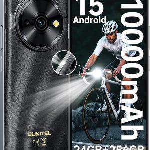 OUKITEL C59 Pro Unlocked Android Phones Android 15-6.88”HD+ Display 10000 mAh Battery 24GB +256GB/1TB TF Cell Phone with 120LM Flashlight, NFC 13MP Camera Smartphone, Fingerprint/4G Dual SIM/OTG