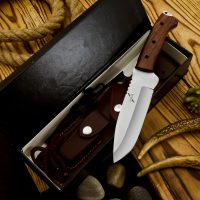 Azmera Bushcraft Hunting Knife with Fire Starter, Stainless Steel Fixed Blade Survival Knife,Handmade Knife with Leather Sheath, Outdoor Knife, Camping Knife - Image 5