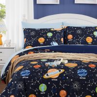 Twin Kids Comforter Set - 5 Pieces Twin Bedding Sets for Boys Girls Teen, Glow in The Dark Space Bed in A Bag with Sheets - Image 8