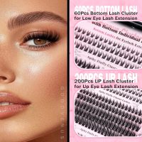 Wispy Lash Clusters Kit Cluster Eyelash Extensions Natural Lash Extension Kit C Curl Fluffy Individual Eyelashes with Bottom Lashes Clusters Waterproof Bond and Seal DIY at Home - Image 4