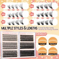 Calphdiar Eyelash Clusters 30D+40D+50D+60D+80D+100D Lash Clusters Wispy Individual Lashes 476PCS D-curly Lash Extension 10-16MM Natural Lashes Clusters DIY Cluster Eyelash Extensions for Beginners - Image 6