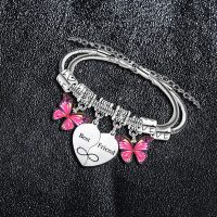 2PCs Best Friend Heart Matching Bracelet Friendship Gifts for Women Butterfly Charm Bracelet for Friends Bestie Birthday Gift Idea - Image 3